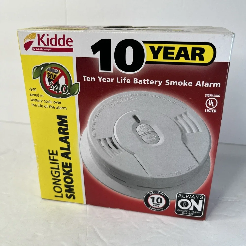 Kidde Smoke Detector Alarm 10 Year Sealed Lithium Long Life Smoke Alarm